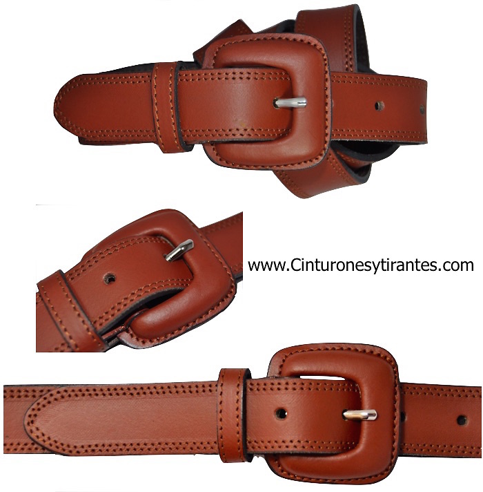 LEATHER BELT WITH BUCKLE SHEATHED -NO ALERGIAS- 