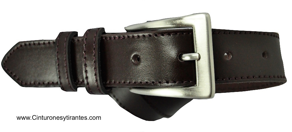 LEATHER BELT WITH DOUBLE PIN MADE WITH TONE THREAD - 7 colors- 