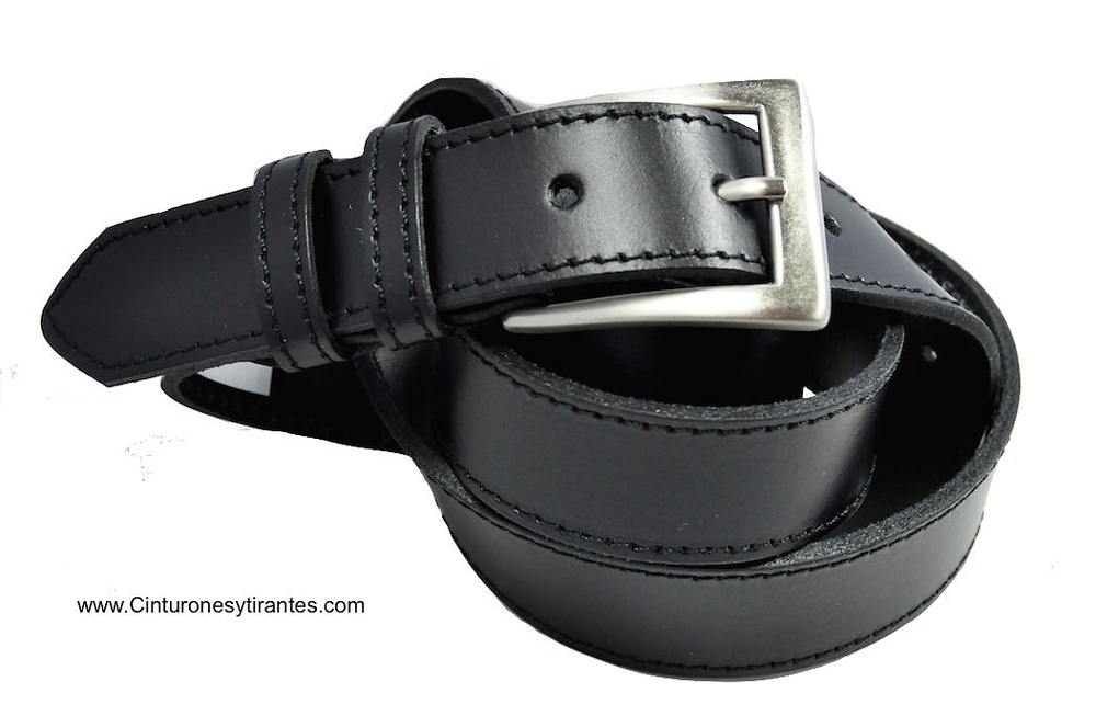 LEATHER BELT WITH DOUBLE PIN MADE WITH TONE THREAD - 7 colors- 