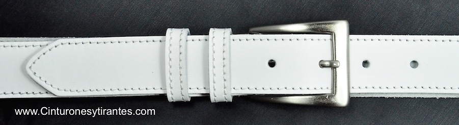 LEATHER BELT WITH DOUBLE PIN MADE WITH TONE THREAD - 7 colors- 