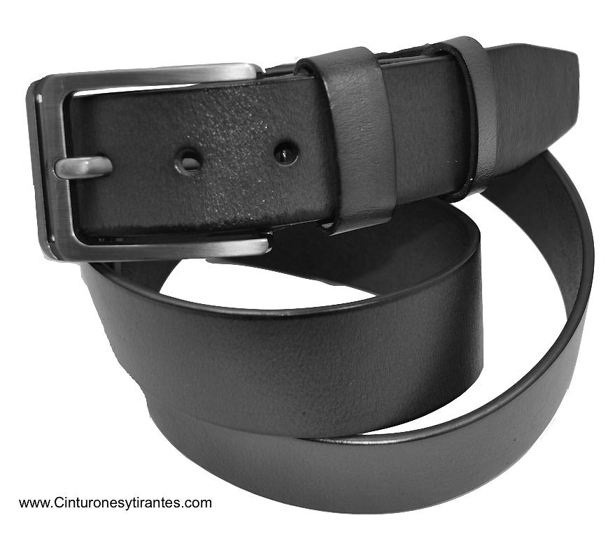 LEATHER BELT WITH EXTRA STRONG BUCKLE AND AGED SINGING 