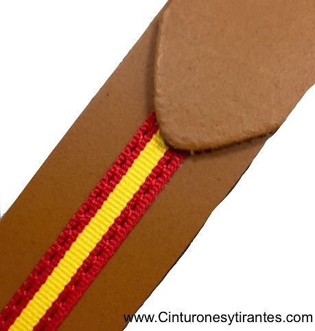 LEATHER BELT WITH FLAG OF SPAIN 