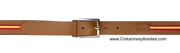 LEATHER BELT WITH FLAG OF SPAIN 