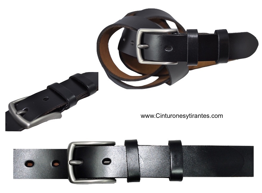 LEATHER BELT WITH SATIN FINISH LARGE SIZES 