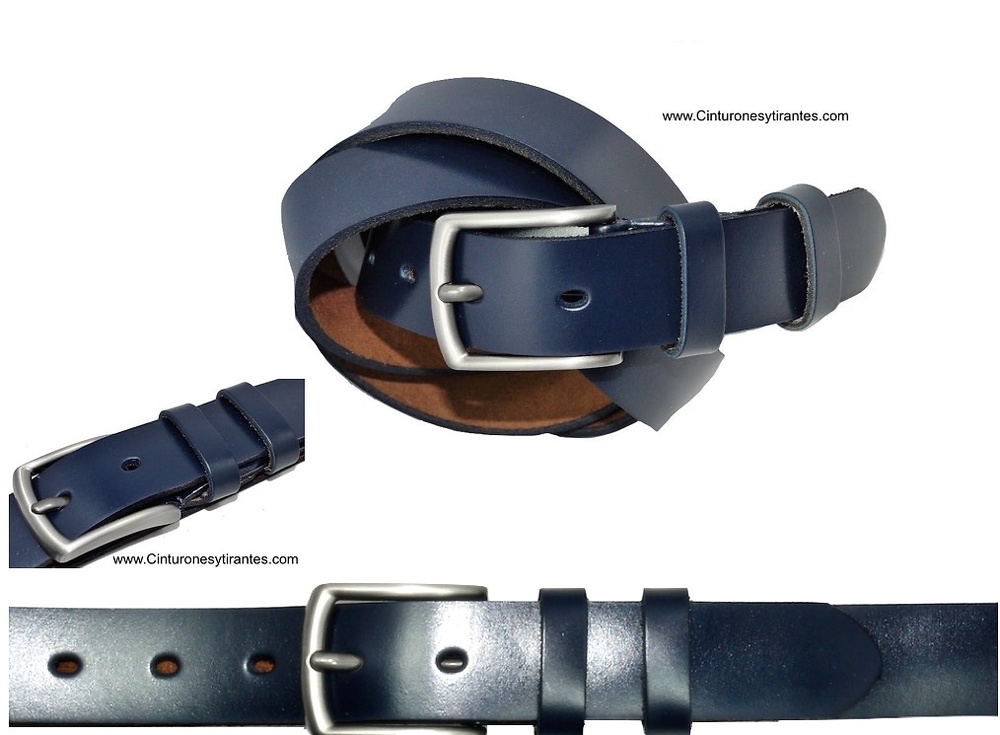 LEATHER BELT WITH SATIN FINISH LARGE SIZES 