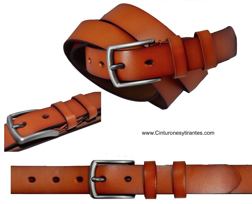 LEATHER BELT WITH SATIN FINISH LARGE SIZES 