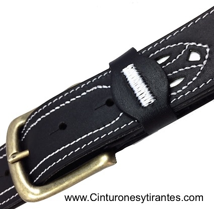 LEATHERBELT WITH CRAFT WORK STITCHING 