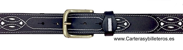 LEATHERBELT WITH CRAFT WORK STITCHING 