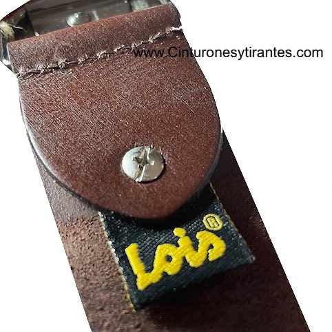 LOIS LEATHER BELT WITH CHAPON BUCKLE WITH EMBOSSED LOIS BRAND 