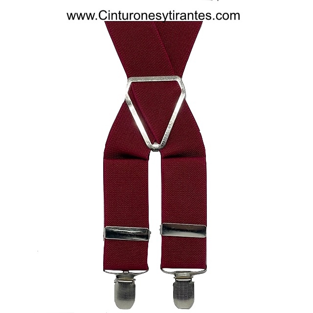 MEN'S 3.5 CM WIDE AND ELASTICATED BRACES IN BURGUNDY 