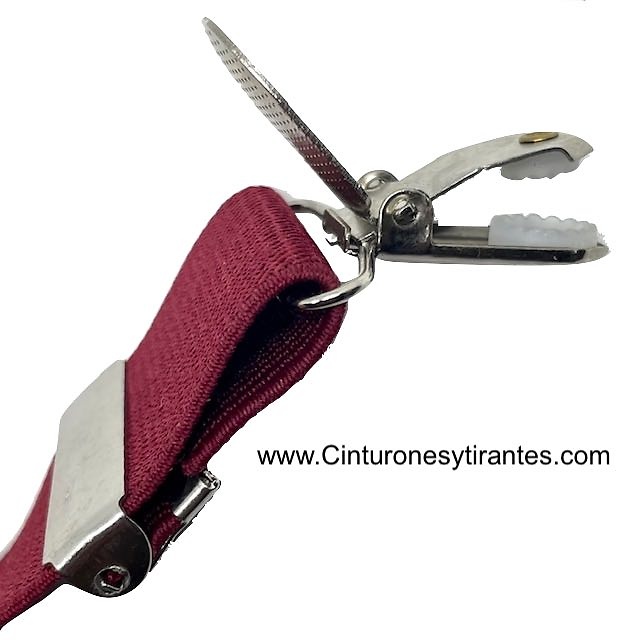 MEN'S 3.5 CM WIDE AND ELASTICATED BRACES IN BURGUNDY 