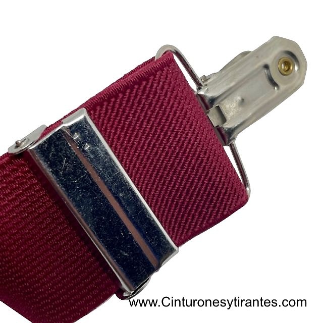 MEN'S 3.5 CM WIDE AND ELASTICATED BRACES IN BURGUNDY 