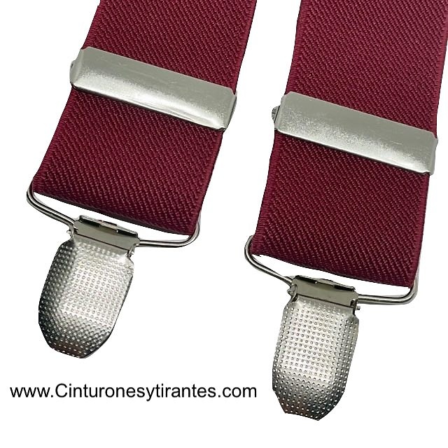 MEN'S 3.5 CM WIDE AND ELASTICATED BRACES IN BURGUNDY 