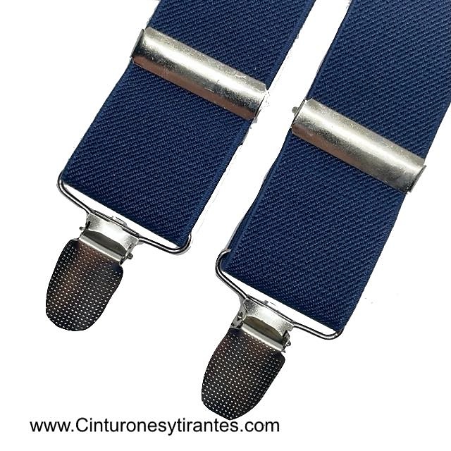 MEN'S 3.5 CM WIDE ELASTICATED BRACES IN NAVY BLUE 