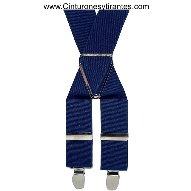 MEN'S 3.5 CM WIDE ELASTICATED BRACES IN NAVY BLUE 