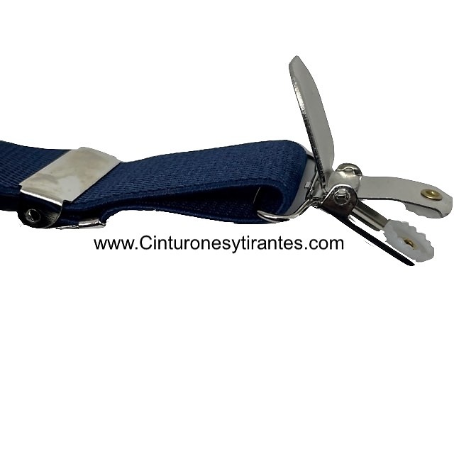 MEN'S 3.5 CM WIDE ELASTICATED BRACES IN NAVY BLUE 