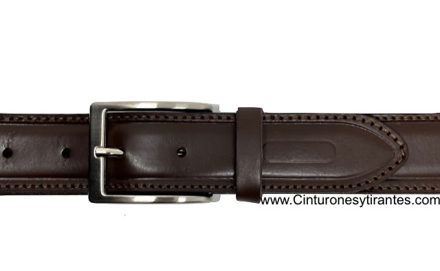 MEN'S LEATHER BELT MADE IN ITALY MARRONE 