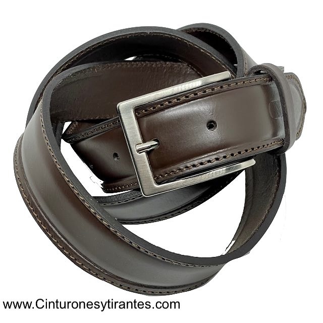 MEN'S LEATHER BELT MADE IN ITALY MARRONE 