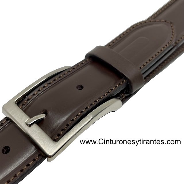 MEN'S LEATHER BELT MADE IN ITALY MARRONE 
