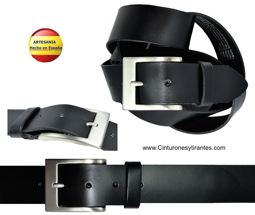 MEN'S LEATHER BELT WIDTH 4 CMS.- S 