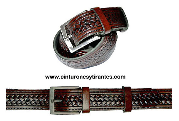 MENS LEATHER BELT WITH DRAWING RECORDED 