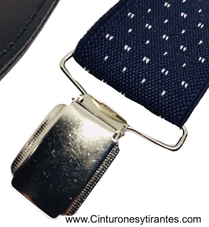 MEN'S NAVY BLUE BRACES WITH WHITE DOTS 