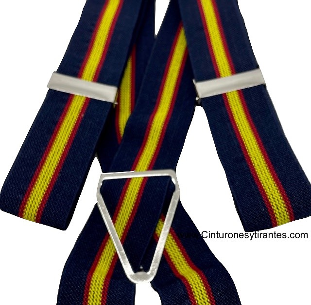 MEN'S STRAIGHT BRACELETS WITH SPANISH FLAG ON NAVY BLUE 