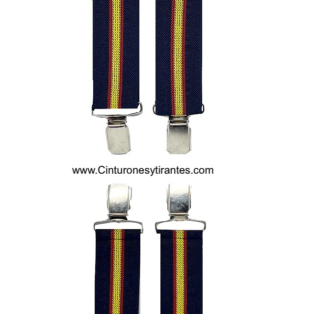 MEN'S STRAIGHT BRACELETS WITH SPANISH FLAG ON NAVY BLUE 