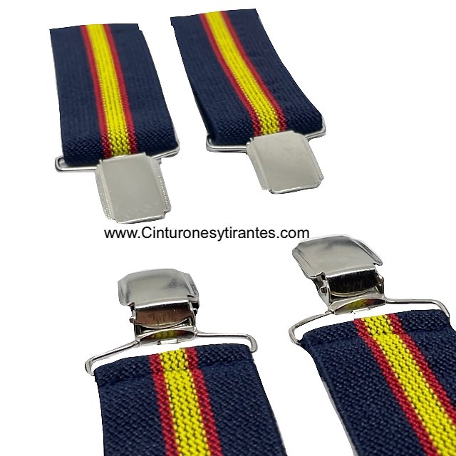 MEN'S STRAIGHT BRACELETS WITH SPANISH FLAG ON NAVY BLUE 