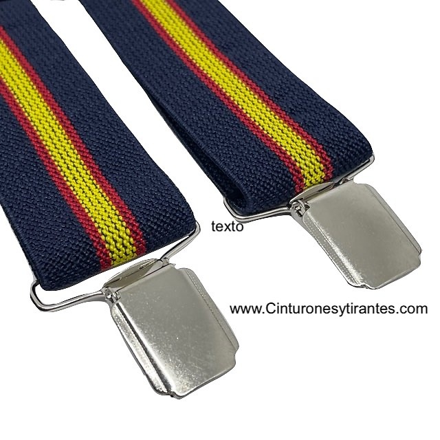 MEN'S STRAIGHT BRACELETS WITH SPANISH FLAG ON NAVY BLUE 