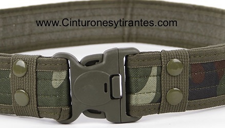 MILITARY TACTICAL CAMOUFLAGE BELT WITH PRESSURE CLOSURE 