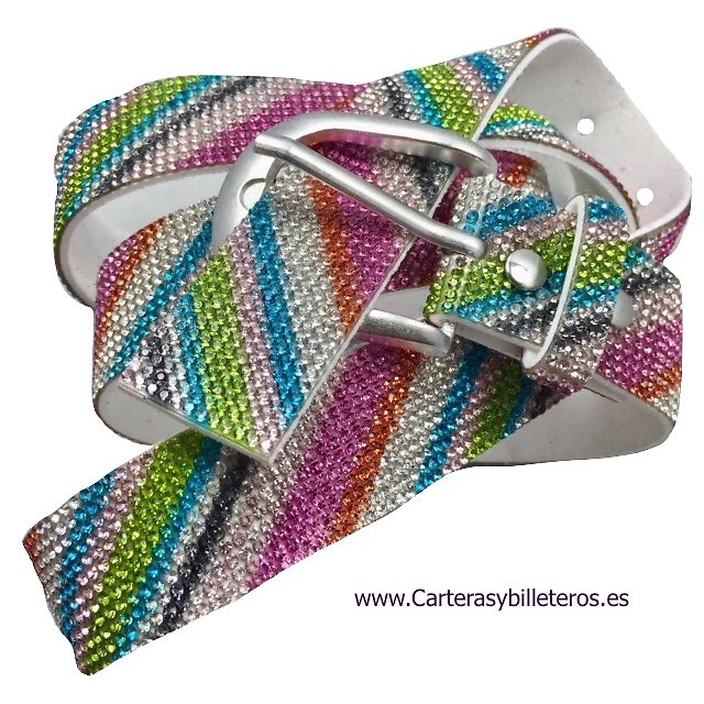 MULTICOLOR WOMEN GLITTER EFFECT BELT 