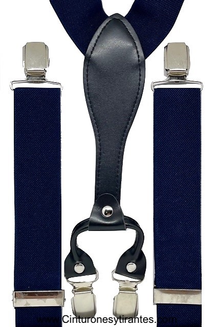 NAVY BLUE MEN'S SUSPENDERS WITH Y CLIPS 