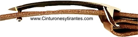 ORIGINAL LEATHER BELT WITH METAL AND LEOPARD SKIN FRONT BUCKLE 