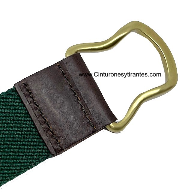 PREMIUM MEN'S GREEN AND RED BELT WITH GOLD PLATED BUCKLE 