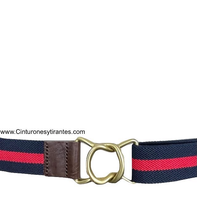 PREMIUM MEN'S INTURON MARINE AND RED WITH GOLDEN HOOKED BUCKLE 