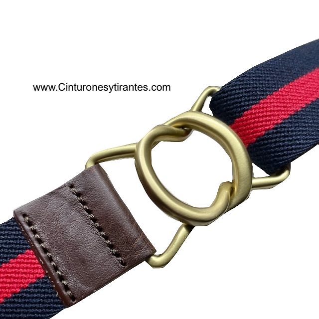 PREMIUM MEN'S INTURON MARINE AND RED WITH GOLDEN HOOKED BUCKLE 