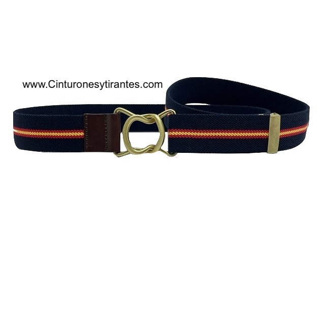 PREMIUM MEN'S NAVY BELT WITH GOLD BUCKLE AND SPANISH FLAG 