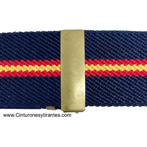 PREMIUM MEN'S NAVY BELT WITH GOLD BUCKLE AND SPANISH FLAG 