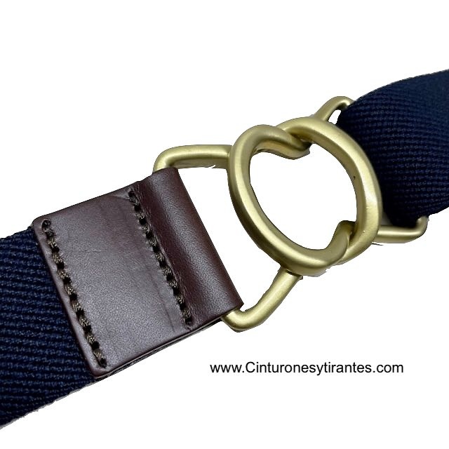 PREMIUM MEN'S NAVY BELT WITH GOLD BUCKLE 