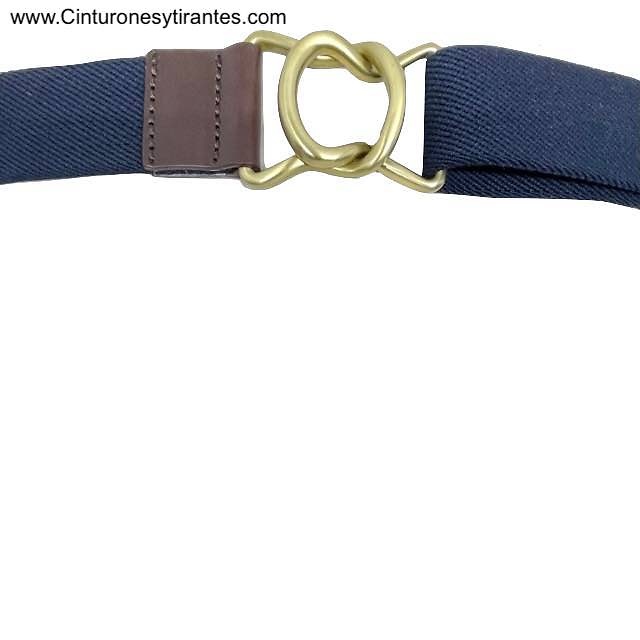 PREMIUM MEN'S NAVY BELT WITH GOLD BUCKLE 