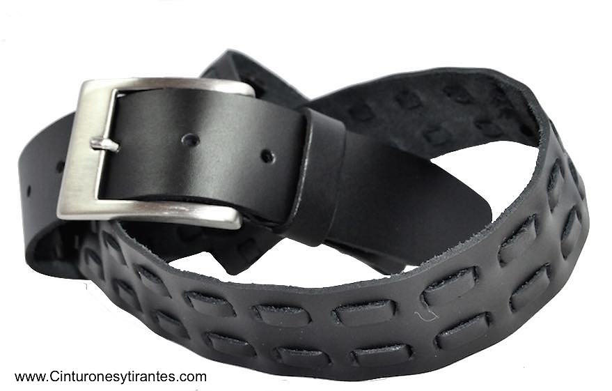 ROCKERO BELT FOR BLACK LEATHER JEANS 