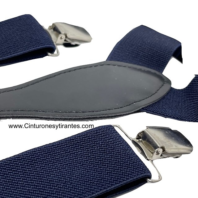 TIRANTES AZUL MARINO PARA HOMBRE CON PINZAS EN FORMA DE Y 