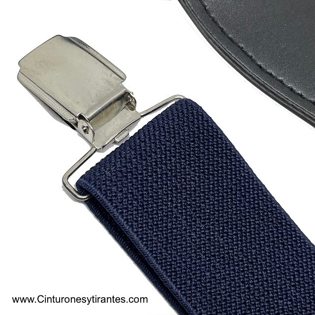 TIRANTES AZUL MARINO PARA HOMBRE CON PINZAS EN FORMA DE Y 