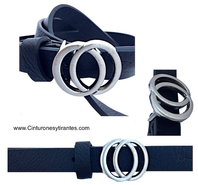 WOMAN'S NARROW BELT WITH INTERLOCKING BUCKLE 