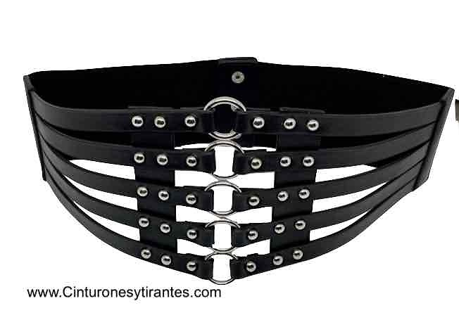 WOMEN'S ADJUSTED BODY BELT WITH METAL STRIPS AND RIVETS 