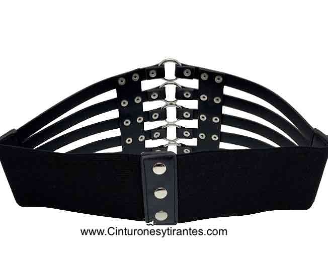 WOMEN'S ADJUSTED BODY BELT WITH METAL STRIPS AND RIVETS 