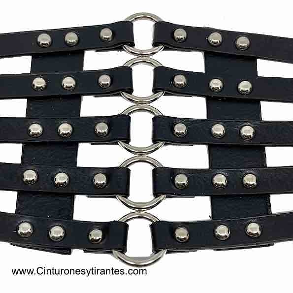 WOMEN'S ADJUSTED BODY BELT WITH METAL STRIPS AND RIVETS 