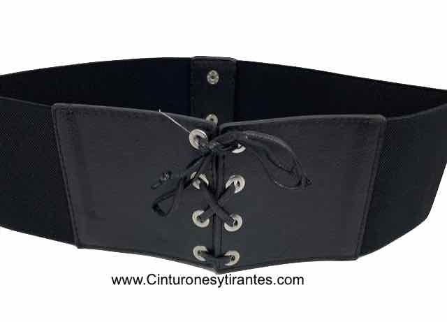 WOMEN'S FITTED BODY BELT WITH ELASTIC LACES AND RIVETS 
