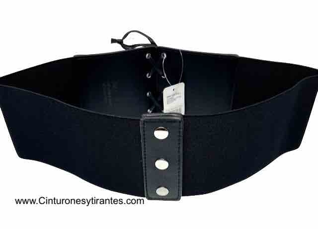 WOMEN'S FITTED BODY BELT WITH ELASTIC LACES AND RIVETS 